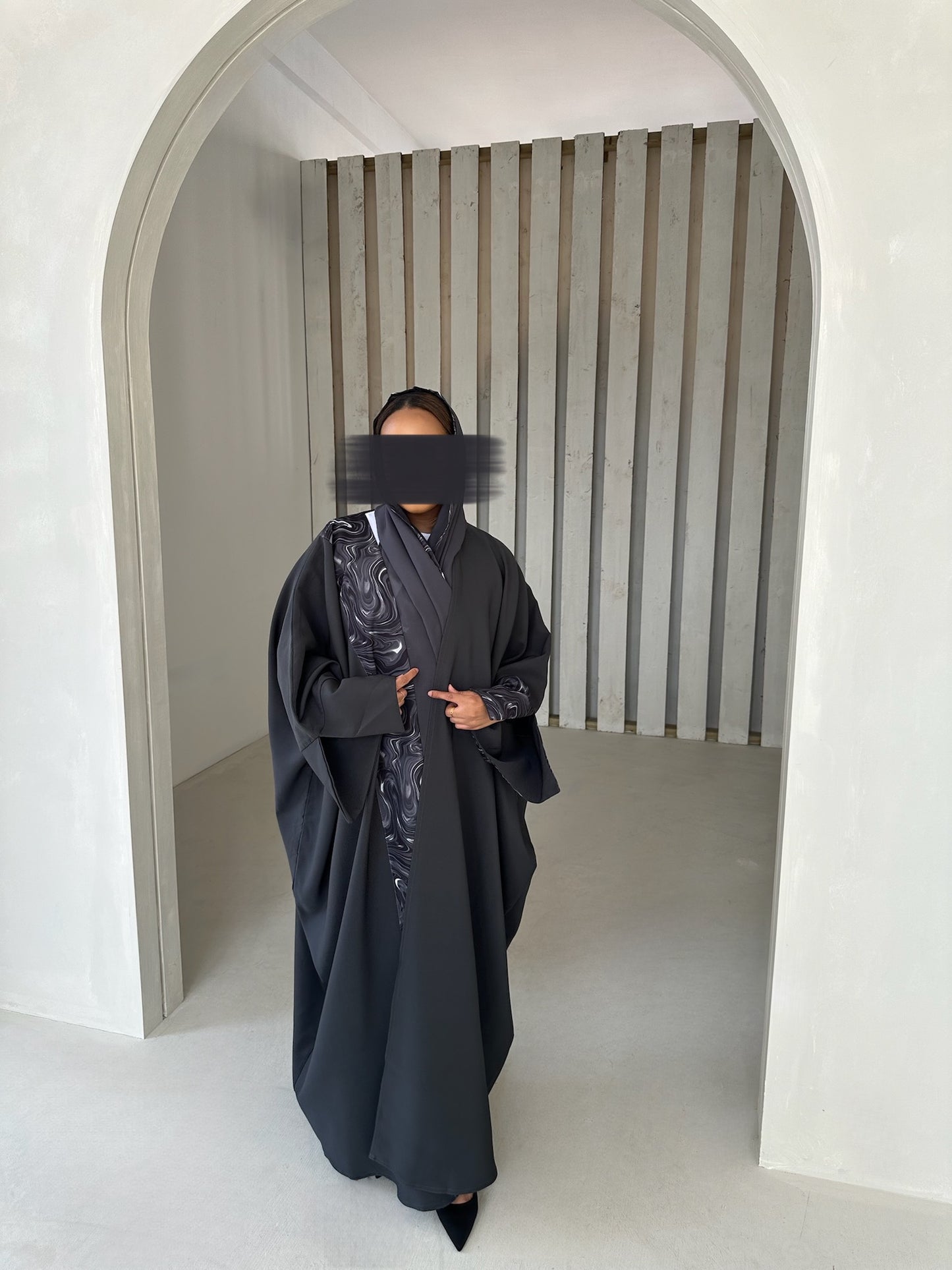 Charcoal Marbel Abaya