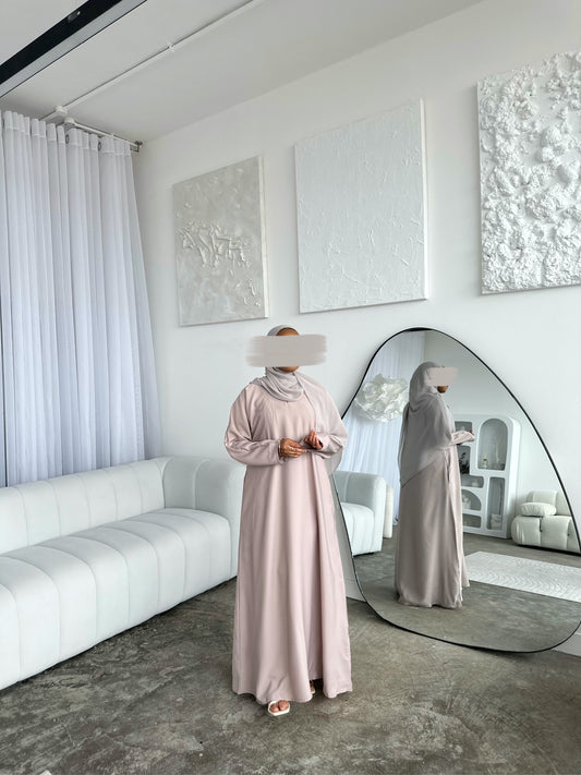 Closed blush pink abaya